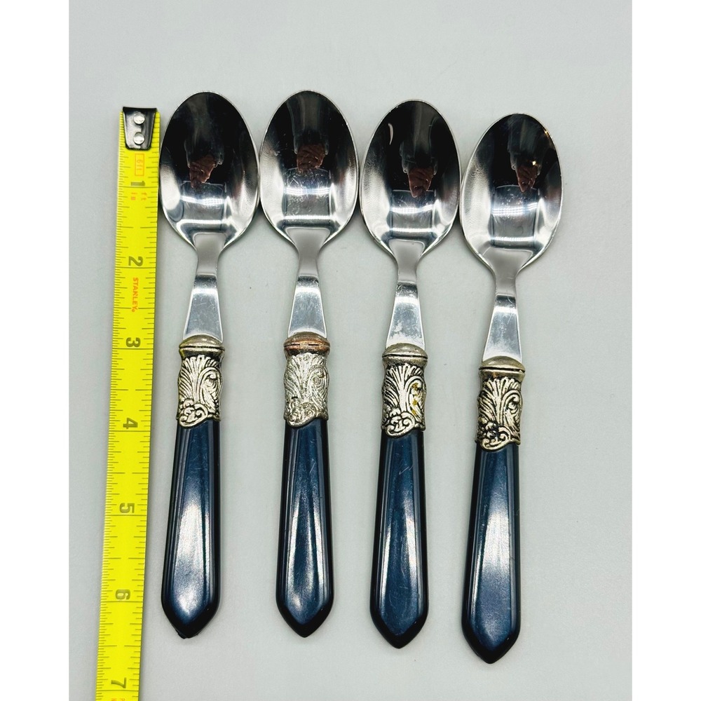 Versailles EME Inox Italy 18/10 Stainless Black Teaspoons Set of 4 - Picture 5 of 5